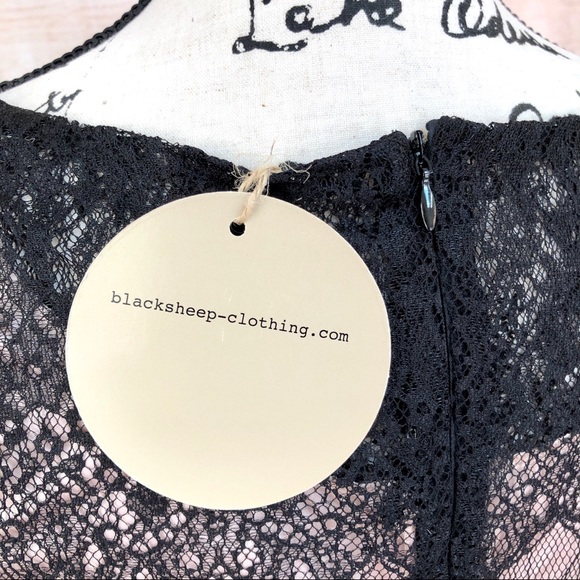 Black Lace Cream Lining High Waist Babydoll Dress - Picture 8 of 10